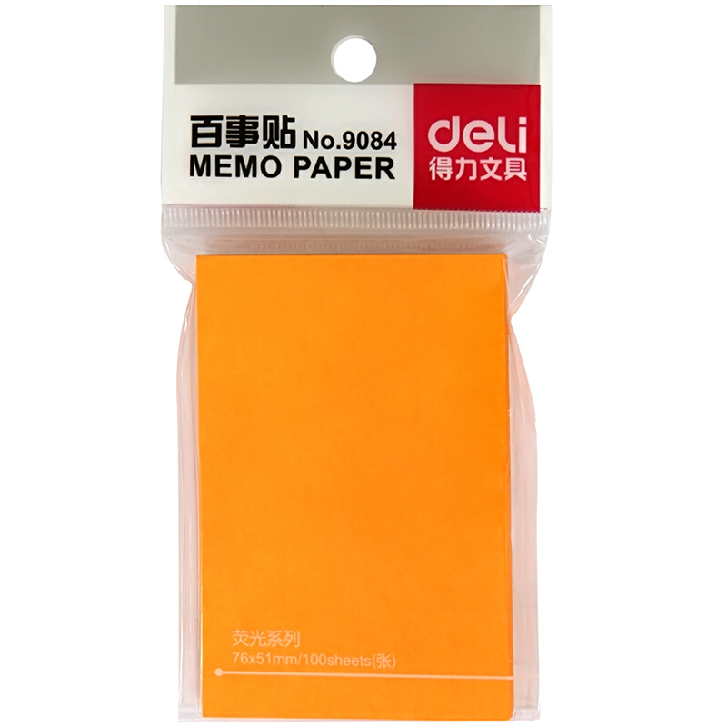 得力（deli） 9084 熒光紙百事貼/便條紙76×51mm 12本裝_http://lucerna.cn/img/images/C201902/1551161538730.jpg