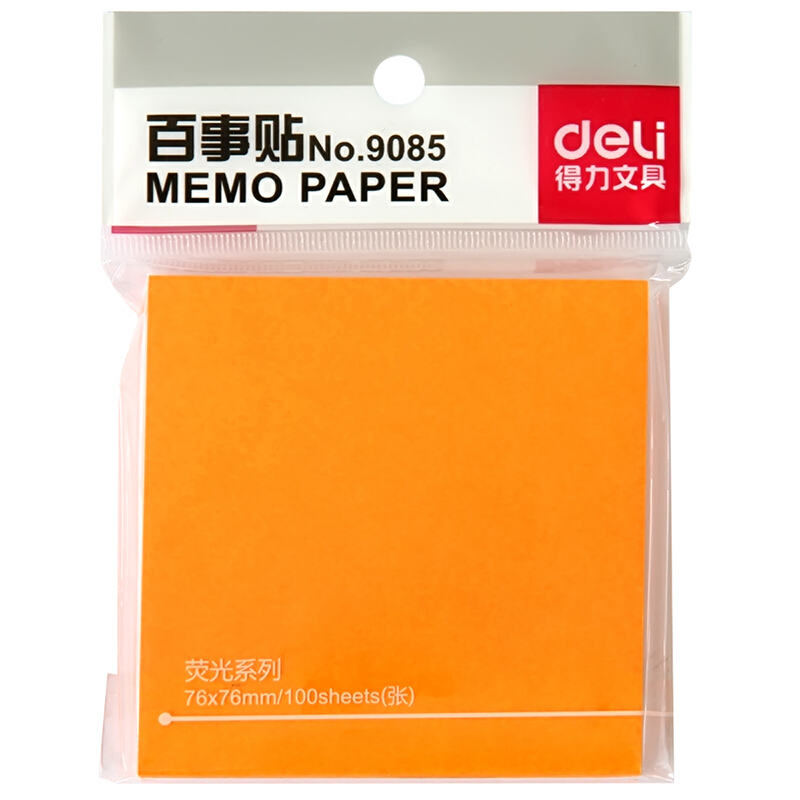 得力（deli） 9085 熒光紙百事貼/便條紙76×76mm 12本裝_http://lucerna.cn/img/images/C201902/1551162058980.jpg