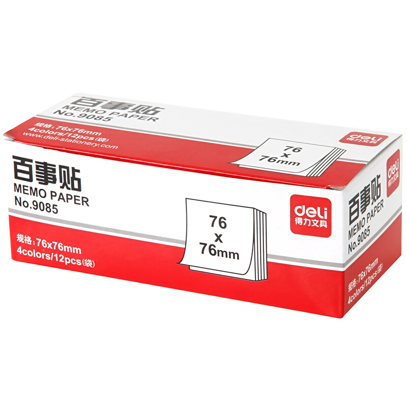 得力（deli） 9085 熒光紙百事貼/便條紙76×76mm 12本裝_http://lucerna.cn/img/images/C201902/1551162058990.jpg