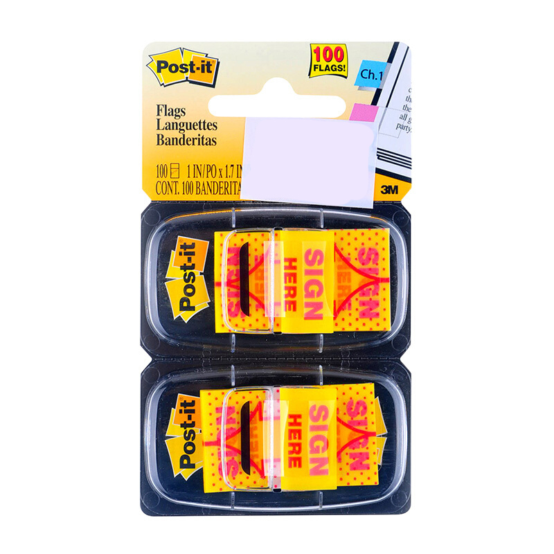 3M（Post-it） 680-SH2 指示標簽/簽名標簽/箭頭提示標簽 25.4*43.2mm 100張/卡