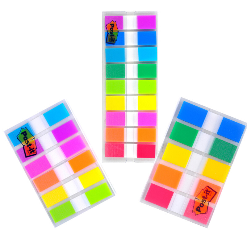 3M（Post-it） 683-9CF 透明抽取式指示標簽 12*44mm 10張*9色/包