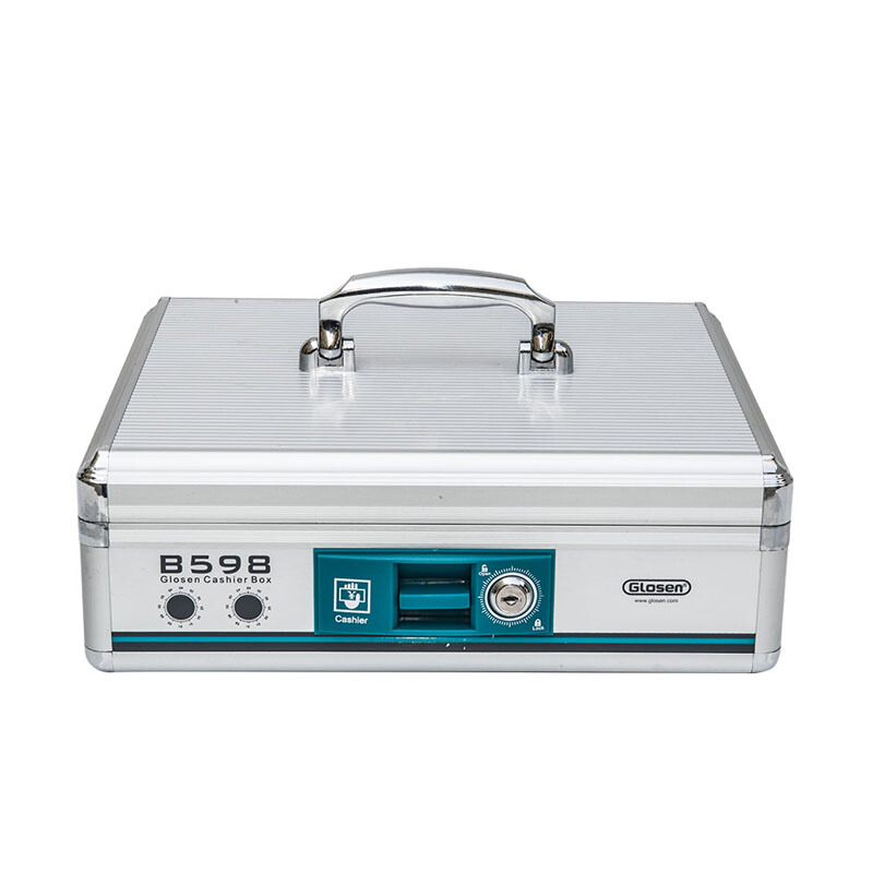 金隆興（Glosen） B598  鋁合金材質(zhì)收銀箱/手提金庫帶鎖（銀色） _http://lucerna.cn/img/images/C201902/1551260972453.jpg