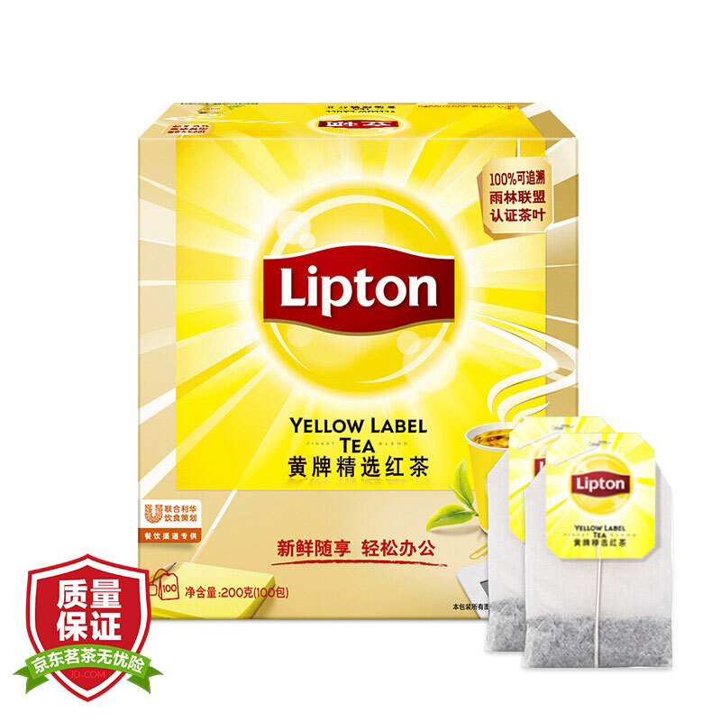 立頓（Lipton） 茶葉 100包200g 袋泡茶茶包 （黃牌精選紅茶）_http://lucerna.cn/img/images/C201902/1551337664589.jpg