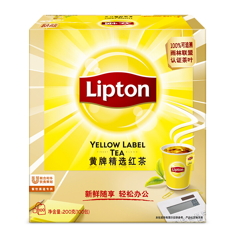 立頓（Lipton） 茶葉 100包200g 袋泡茶茶包 （黃牌精選紅茶）_http://lucerna.cn/img/images/C201902/1551337664609.jpg