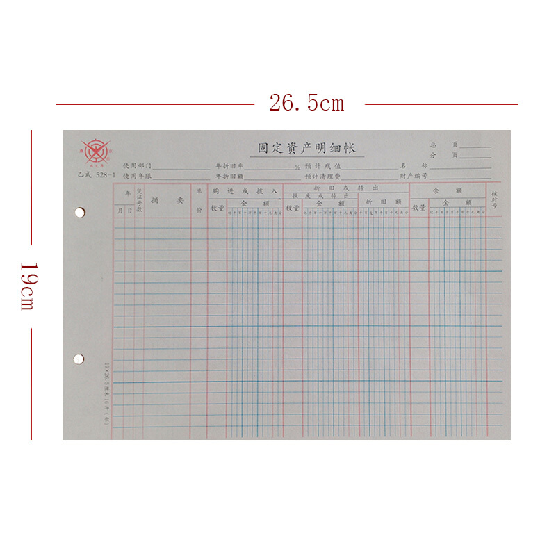 成文厚 528-1 固定資產(chǎn)明細賬賬頁 16K 100頁/包_http://lucerna.cn/img/images/C201903/1551667916924.jpg