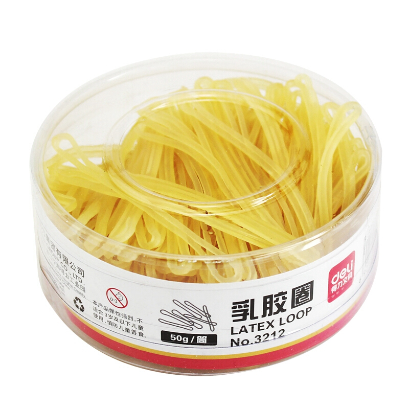 得力（deli） 3212 橡皮筋 乳膠圈 筒裝50g _http://lucerna.cn/img/images/C201903/1551688161968.jpg