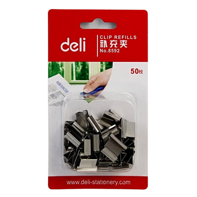 得力（deli） 8592 推夾器夾紙器 補(bǔ)充裝夾子 1卡裝 _http://lucerna.cn/img/images/C201903/1551859679961.jpg