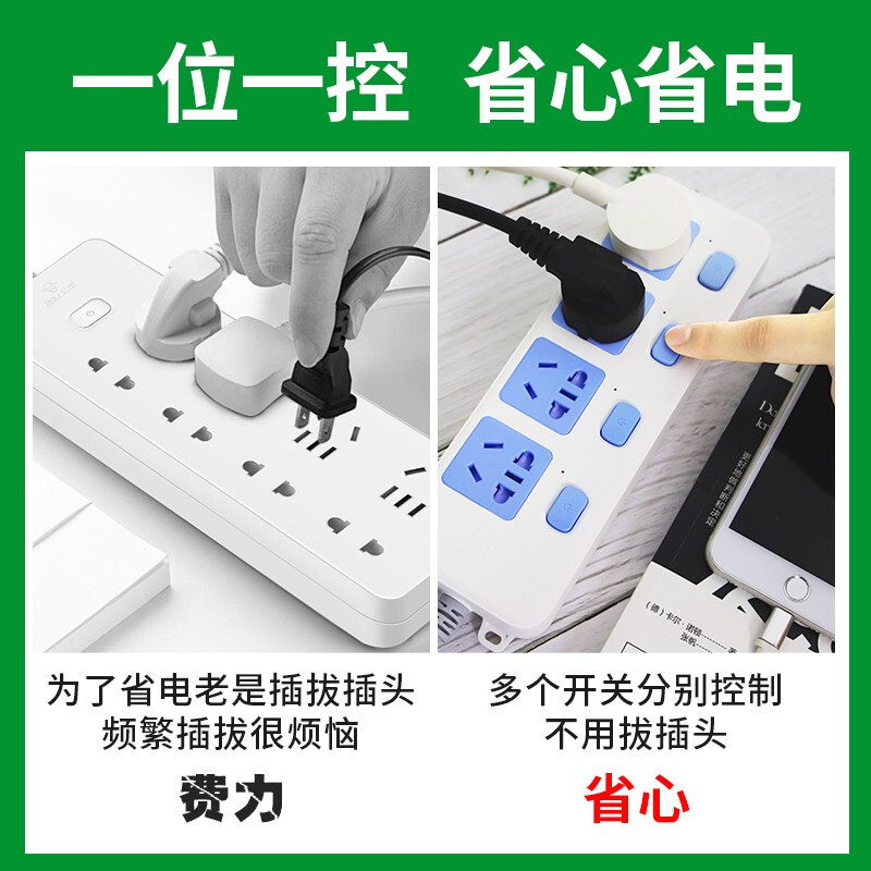 公牛（BULL）獨(dú)立開(kāi)關(guān)插座5米6插位6開(kāi)關(guān)帶過(guò)載保護(hù)GN-313_http://lucerna.cn/img/images/C201910/1571194357699.jpg