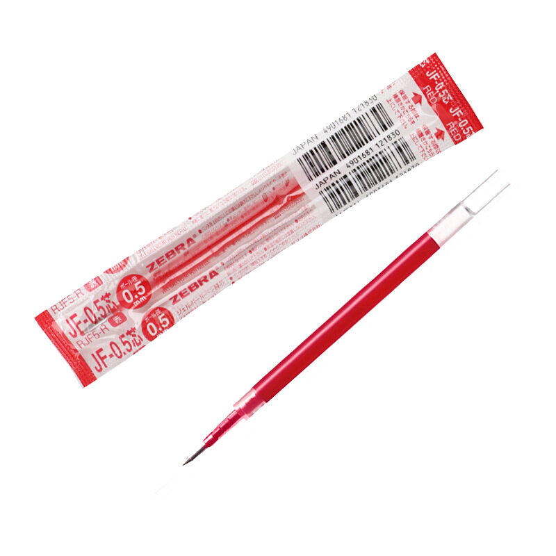 斑馬（ZEBRA）0.5mm按動中性筆芯 RJF5-R/10支裝(紅色筆芯)_http://lucerna.cn/img/images/C202007/1594368054904.jpg