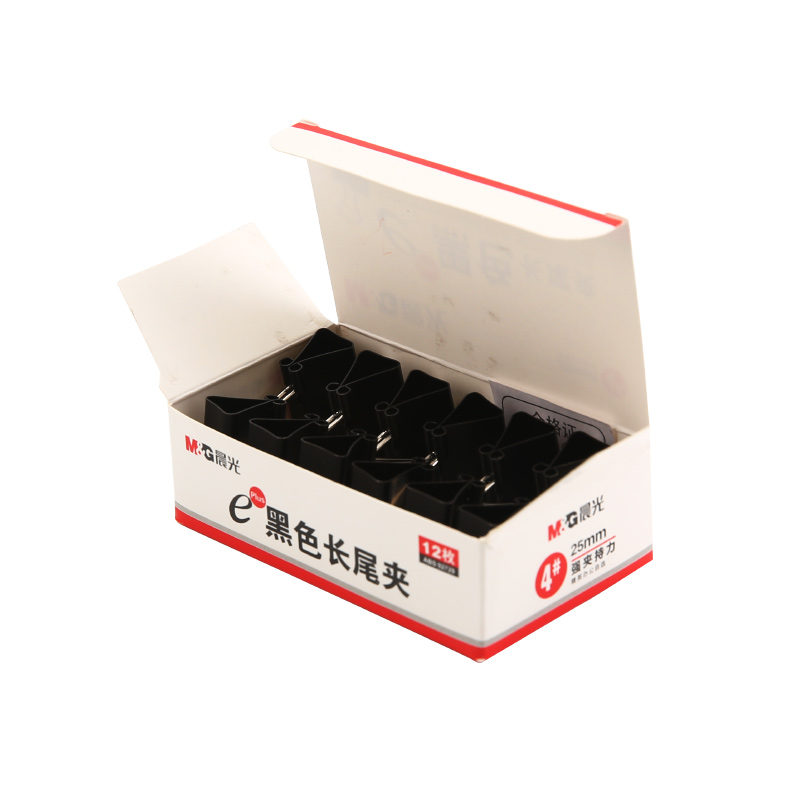 晨光（M&G） Eplus  長尾夾/長尾夾票夾 黑色(4#ABS92729/24mm 12枚/盒)_http://lucerna.cn/img/images/C202008/1596777688696.jpg