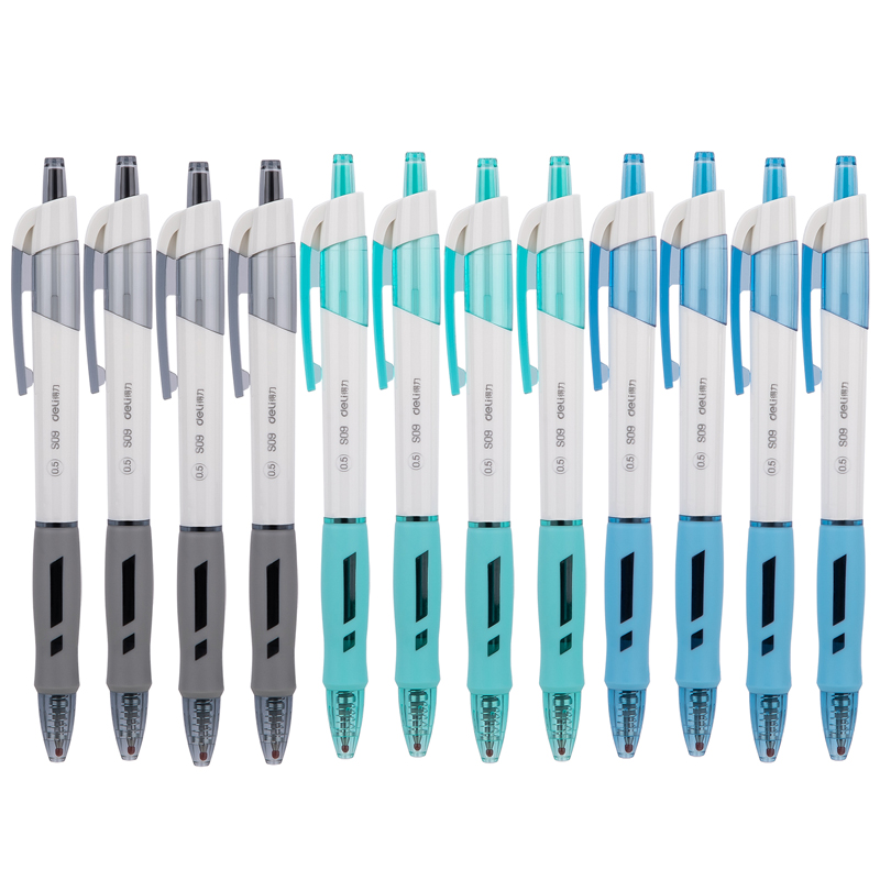 得力（deli）S09 按動(dòng)子彈頭中性筆 黑色簽字筆 0.5mm 12支/盒_http://lucerna.cn/img/images/C202009/1599195367442.jpg