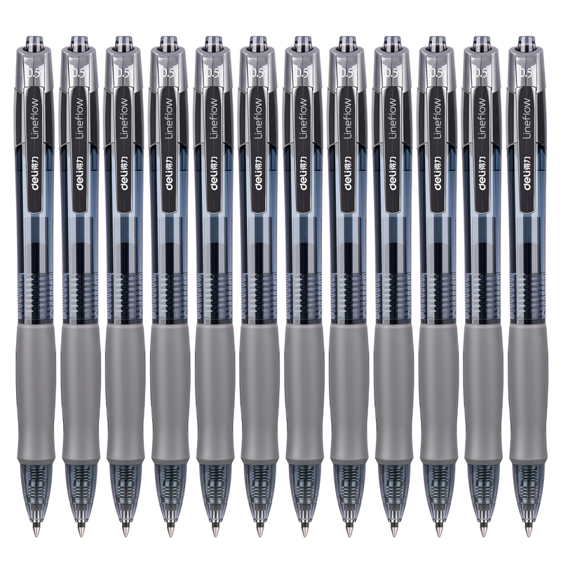 得力（deli）S08 按動(dòng)子彈頭中性筆 黑色簽字筆 0.5mm 12支/盒_http://lucerna.cn/img/images/C202009/1599199480447.jpg