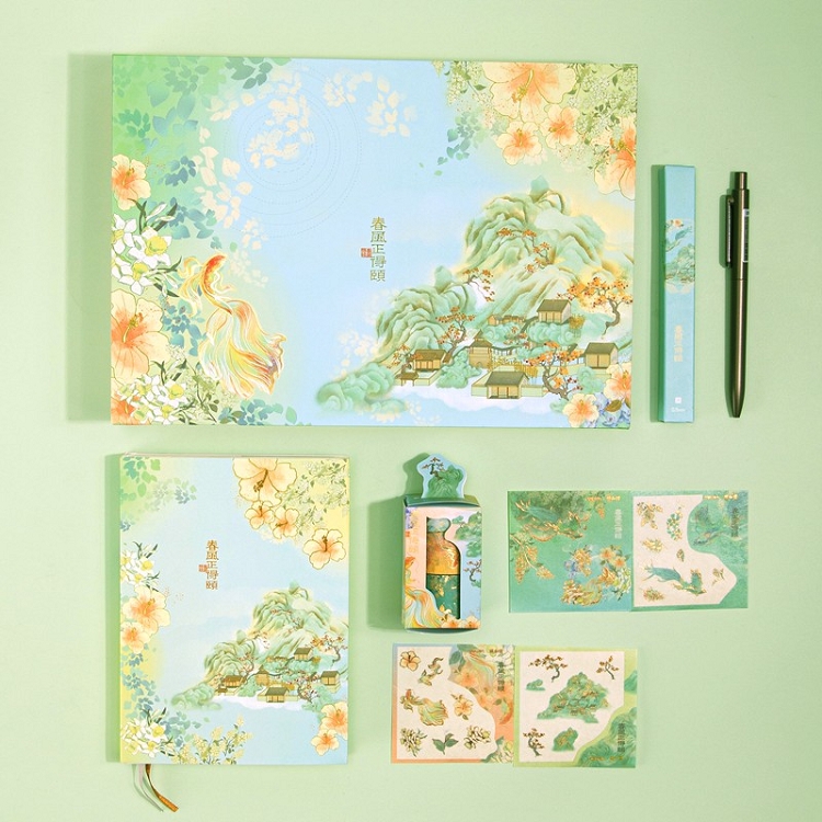 得力(deli) 頤和園聯(lián)名 春風(fēng)正得頤手賬本11件文具禮盒套裝 SZ627_http://lucerna.cn/img/images/C202103/1615963283309.jpg