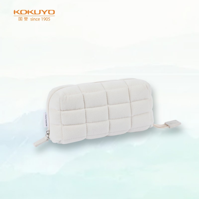 國譽(yù)（KOKUYO）學(xué)生辦公收納包枕枕包滌綸帆布筆袋米色中號WSG-KUK261LY