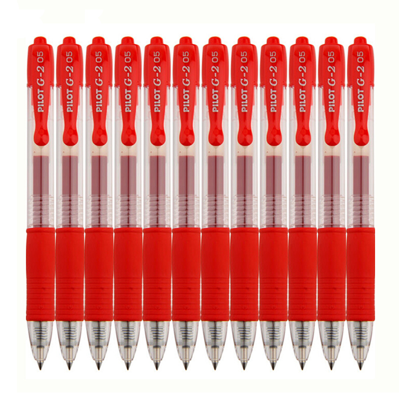 百樂(lè)（PILOT）BL-G2-5-R 按動(dòng)中性筆啫喱筆 簽字筆0.5mm 12支/盒 (紅色) 