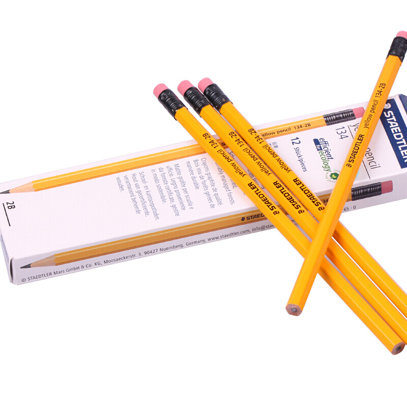 施德樓（Staedtler） 134 黃桿鉛筆 帶橡皮頭 12支裝（2B）_http://lucerna.cn/img/sp/102/ca2f25be-46fc-4940-aa77-9fd881ac65e2.jpg