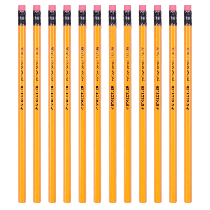 施德樓（Staedtler） 134 黃桿鉛筆 帶橡皮頭 12支裝（2B）_http://lucerna.cn/img/sp/102/e8de9419-32c0-4a74-87af-ca061e8d4b84.jpg