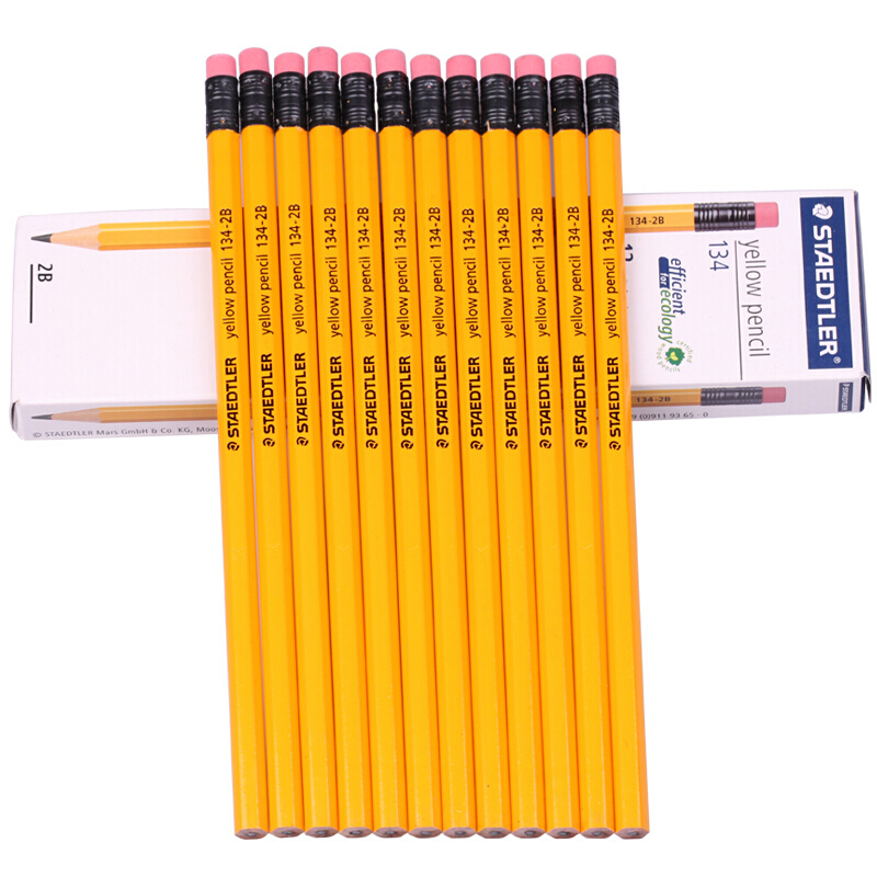 施德樓（Staedtler） 134 黃桿鉛筆 帶橡皮頭 12支裝（2B）_http://lucerna.cn/img/sp/102/f1e0ce4a-033a-4180-b136-b3ec9cb50c6d.jpg