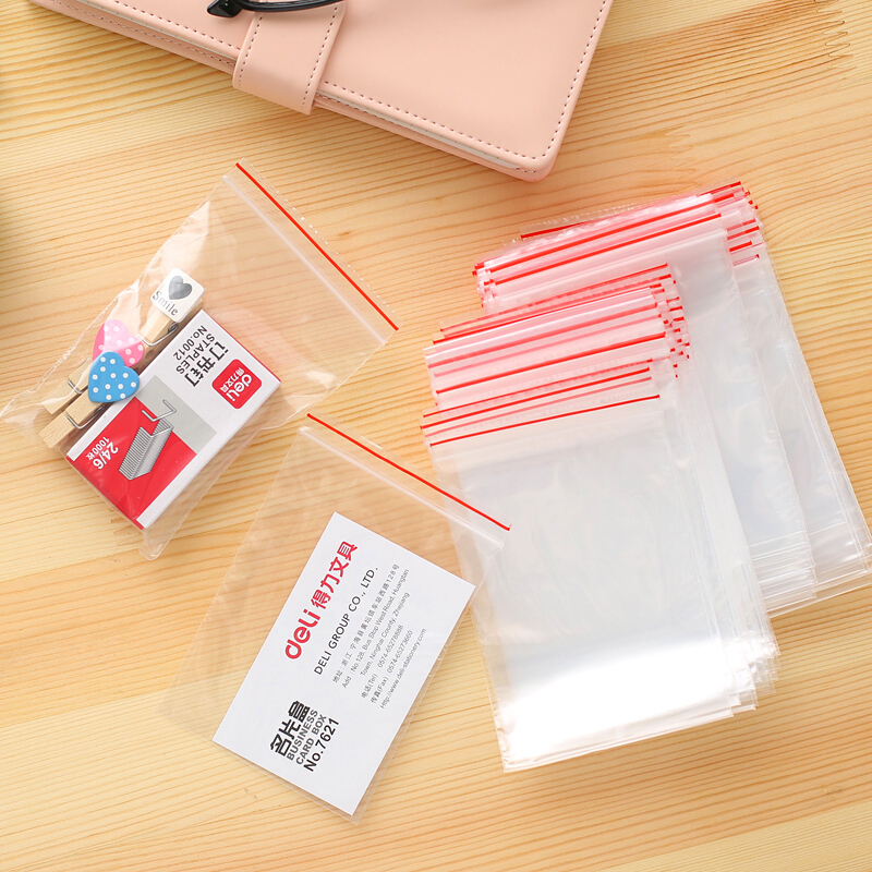 得力（deli） 3023 自封袋(透明)-4號(100個/包)120ｘ85mm0.04mm_http://lucerna.cn/img/sp/206/2ae3d5aa-a61e-4d2b-a098-f8d21037835c.jpg