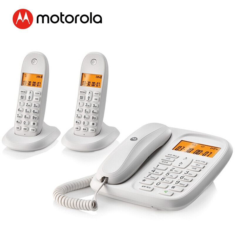 摩托羅拉（Motorola） CL102C 數(shù)字無繩電話機座機子母機中文顯示免提套裝辦公家用一拖二固定無線座機（白色）_http://lucerna.cn/img/sp/2147/8f5bc95e-b253-4f36-b01f-bd13c661789e.jpg