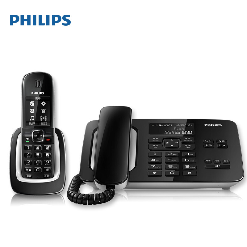 飛利浦（PHILIPS） DCTG492 語音報號黑名單中文數(shù)字子母機一拖一家用辦公會議坐固定固話無線電話機座機無繩電話機（黑色）_http://lucerna.cn/img/sp/2147/a7c58a86-d662-401e-99a3-f9cc3b06a7ae.jpg