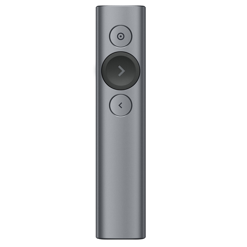 羅技（Logitech） Spotlight 無(wú)線演示器 投影筆 翻頁(yè)器 非激光筆 演示筆 演講神器 放大聚焦液晶屏可顯 (灰色) 