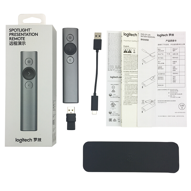羅技（Logitech） Spotlight 無線演示器 投影筆 翻頁器 非激光筆 演示筆 演講神器 放大聚焦液晶屏可顯 (灰色) _http://lucerna.cn/img/sp/242/7a7e9c7c-170d-4173-8922-4bdba3032bfe.jpg
