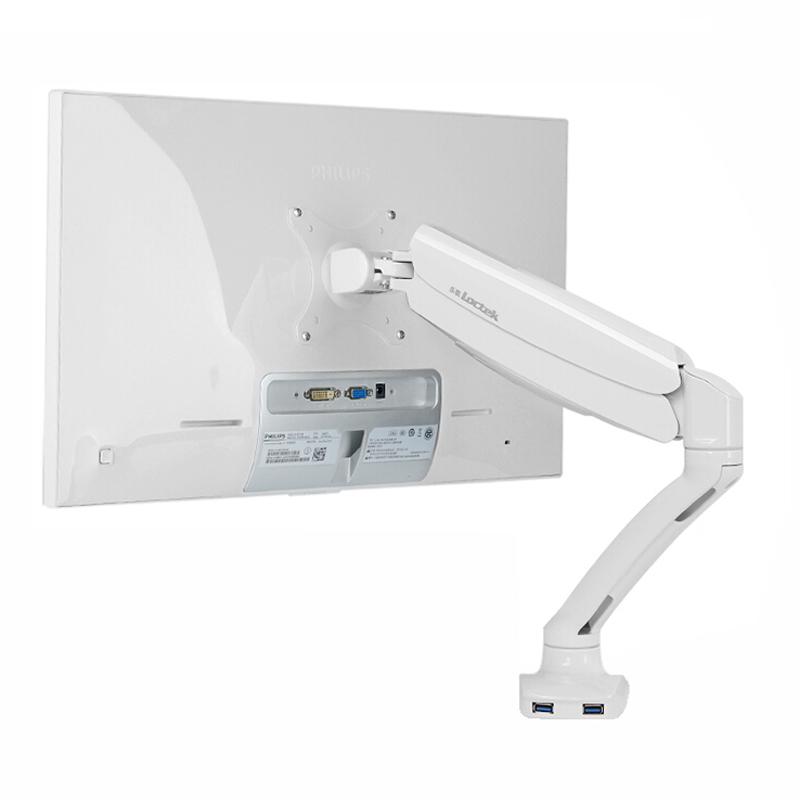 樂歌（Loctek） DLB502W 顯示器支架 桌面旋轉(zhuǎn)升降顯示器支架臂 (白色) 