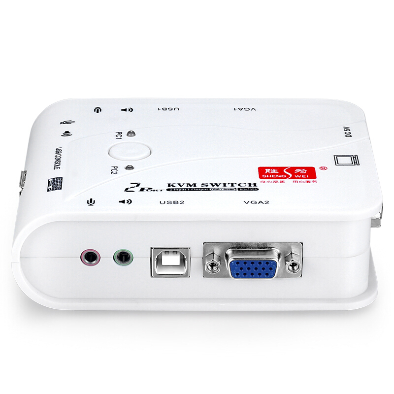 勝為 KS-202A KVM切換器 USB 2口自動(dòng) 配線 多電腦切換器帶音頻