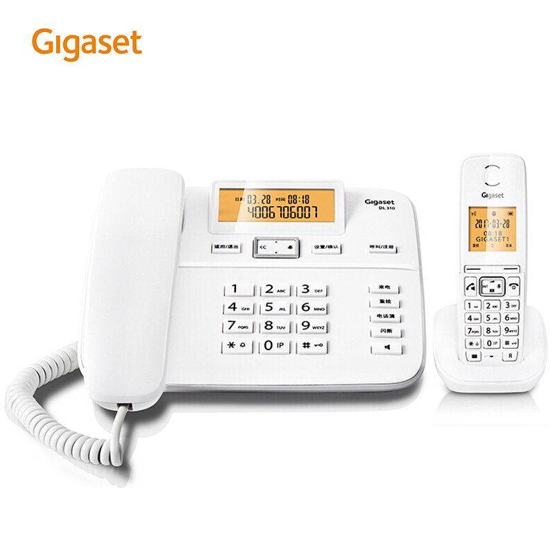 集怡嘉（Gigaset） DL310 原西門子品牌電話機 數字無繩電話家用子母機中文來電顯示一拖一辦公固定無線電話座機（白色）_http://lucerna.cn/img/sp/329/09a0cc8b-370b-4414-9886-36322670e88d.jpg