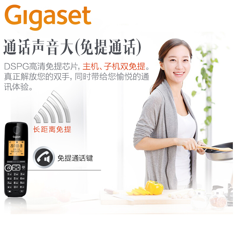 集怡嘉（Gigaset） DL310 原西門子品牌電話機 數字無繩電話家用子母機中文來電顯示一拖一辦公固定無線電話座機（白色）_http://lucerna.cn/img/sp/329/15e4dd1e-c369-4d91-9e79-e838dd921dbf.jpg