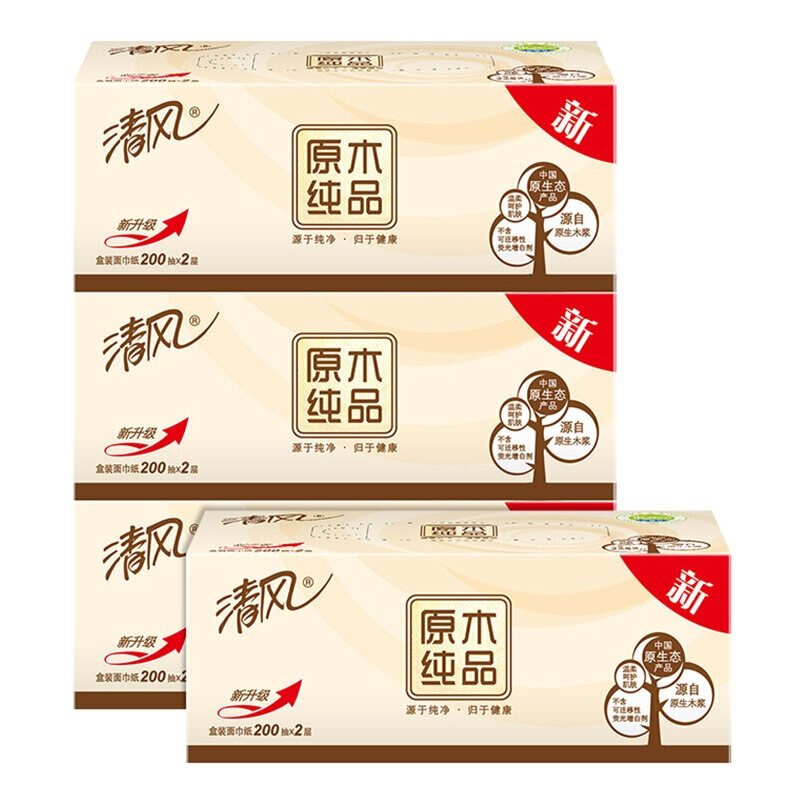 清風(fēng)（APP） B338C1 原木純品盒裝抽紙面巾紙餐巾紙 2層200抽*3盒_http://lucerna.cn/img/sp/383/a7d9ca78-72cd-44fb-ade1-5257fe214990.jpg