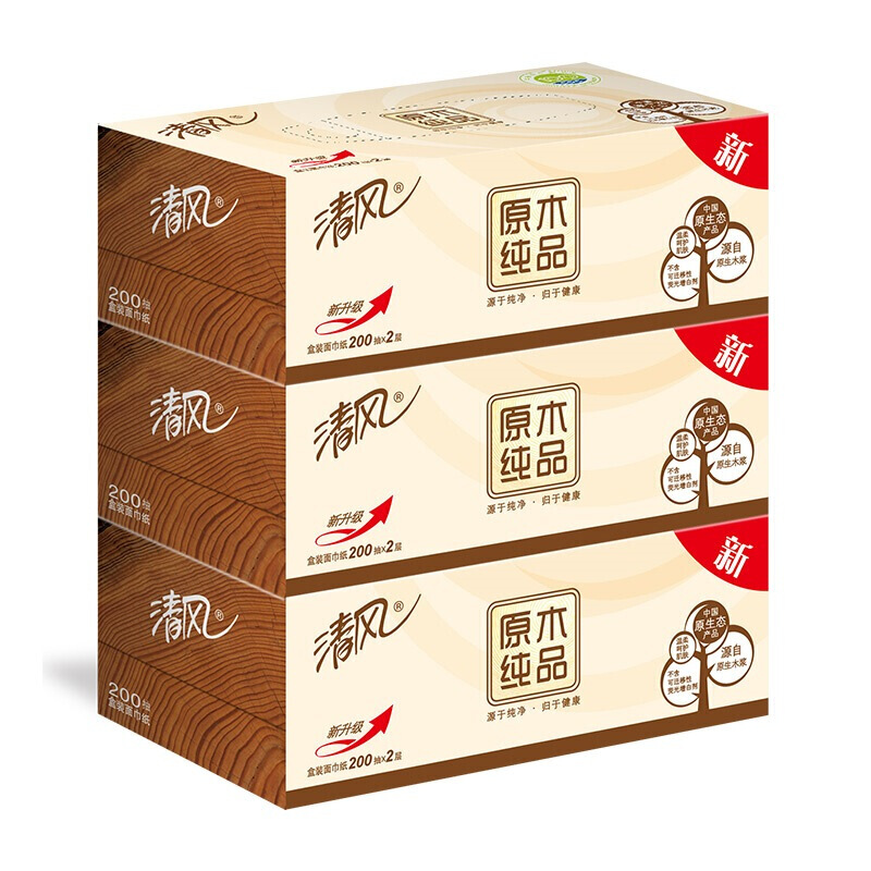 清風(fēng)（APP） B338C1 原木純品盒裝抽紙面巾紙餐巾紙 2層200抽*3盒_http://lucerna.cn/img/sp/383/b42e61e3-197f-40b9-93d9-f0cbf682b5aa.jpg