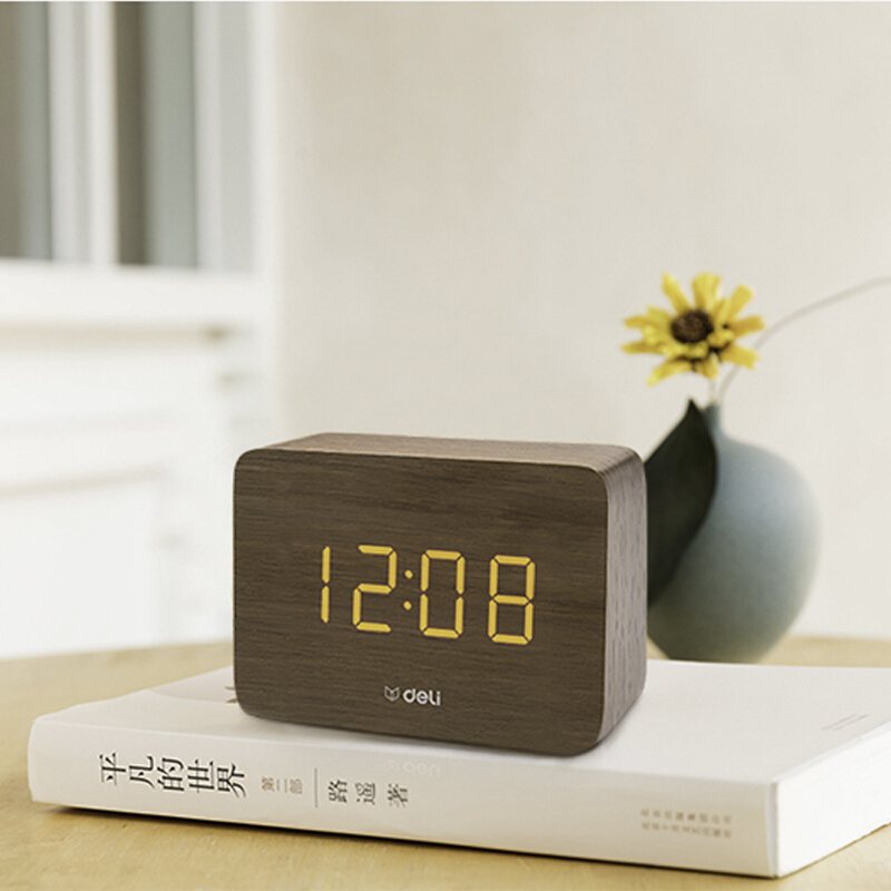 得力（deli） 8814 多功能電子鐘 100*42*70mm (棕色) _http://lucerna.cn/img/sp/419/5fbd0ca9-7ef0-4502-b656-ea87503ab3f3.jpg