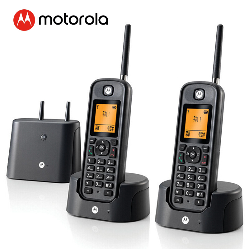 摩托羅拉（Motorola） O202C 電話機(jī) 遠(yuǎn)距離數(shù)字無繩套裝 橙色背光電話簿中英文顯示菜單可擴(kuò)展 無線座機(jī) （黑色）_http://lucerna.cn/img/sp/764/60803777-6834-4605-9112-84fa2d41379b.jpg
