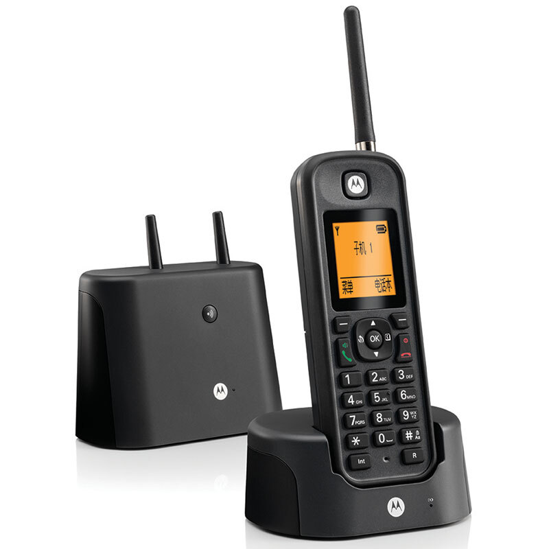 摩托羅拉（Motorola） O201C 電話(huà)機(jī) 遠(yuǎn)距離數(shù)字無(wú)繩單機(jī) 橙色背光電話(huà)簿中英文顯示菜單可擴(kuò)展 無(wú)線(xiàn)座機(jī)（黑色）_http://lucerna.cn/img/sp/764/679c9492-65ed-4548-a291-ea45d4fbd71b.jpg