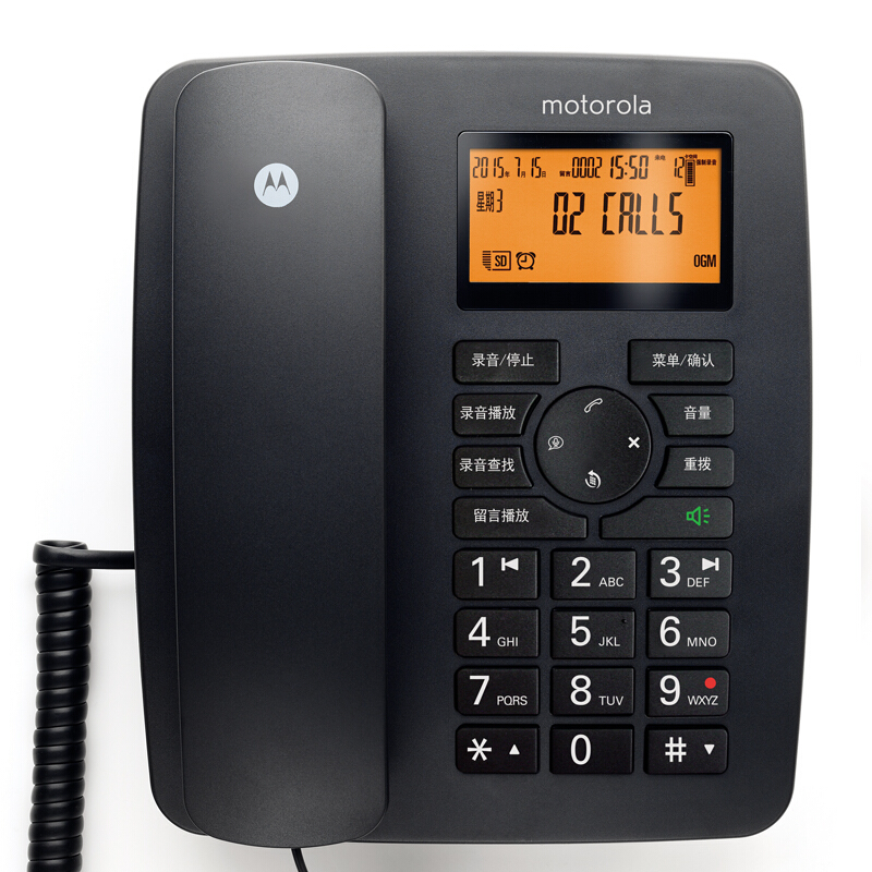 摩托羅拉（Motorola） CT111C 智能自動(dòng)/手動(dòng)插卡錄音電話機(jī)座機(jī)商務(wù)客服電話呼叫中心家用辦公固定座機(jī) （黑色）_http://lucerna.cn/img/sp/766/4a792ab5-a50c-4ebe-866b-15321f594fe7.jpg