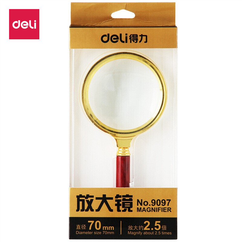 得力（deli）9097 直徑70mm 復古金屬框木質手柄架放大鏡_http://lucerna.cn/newimg/C202208/1661743326670.jpg