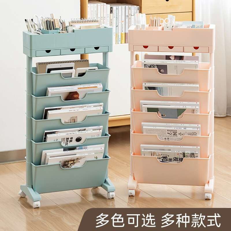 時代良品（SDLP）掛袋書立架 白色-三抽屜帶輪款 SD-9158_http://lucerna.cn/newimg/C202303/1678859206201.jpg