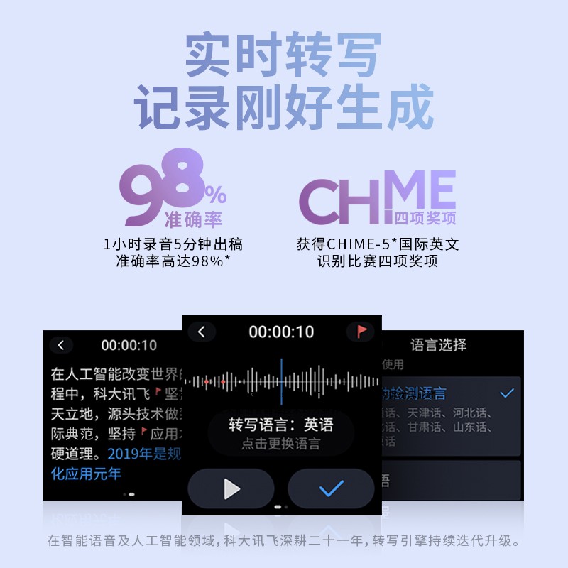 科大訊飛AI智能錄音筆SR101 免費轉(zhuǎn)寫 中英文實時互轉(zhuǎn) 觸摸屏融合按鍵操作 專業(yè)降噪 16G+云儲存 星空灰_http://lucerna.cn/newimg/C202309/1695105558703.jpg
