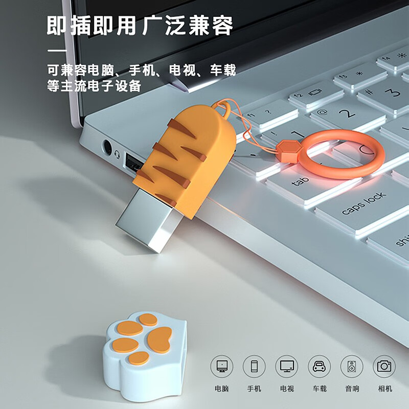 惠普（HP）金屬U盤可愛貓爪情侶迷你u盤【64g炫酷虎爪U盤】v206w_http://lucerna.cn/newimg/C202310/1697789817233.jpg