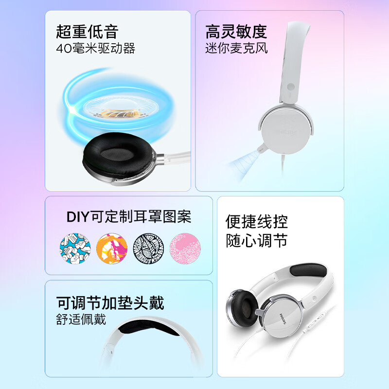 飛利浦（PHILIPS）頭戴式耳機有線耳機帶麥克風耳麥網上學習考試游戲耳機3.5mm音頻接口SHM7110U_http://lucerna.cn/newimg/C202408/1723087832889.jpeg